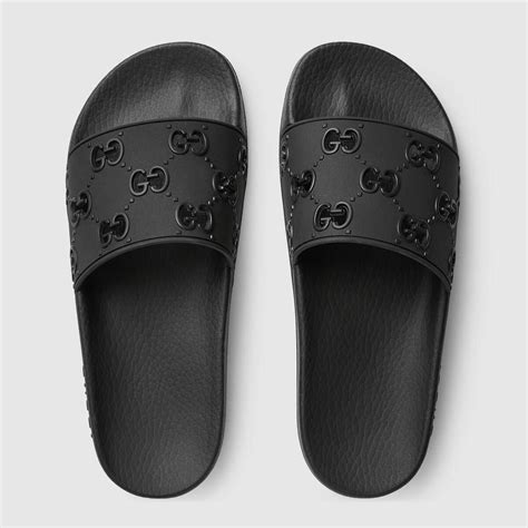 all black gucci slides womens|Gucci slides women platform.